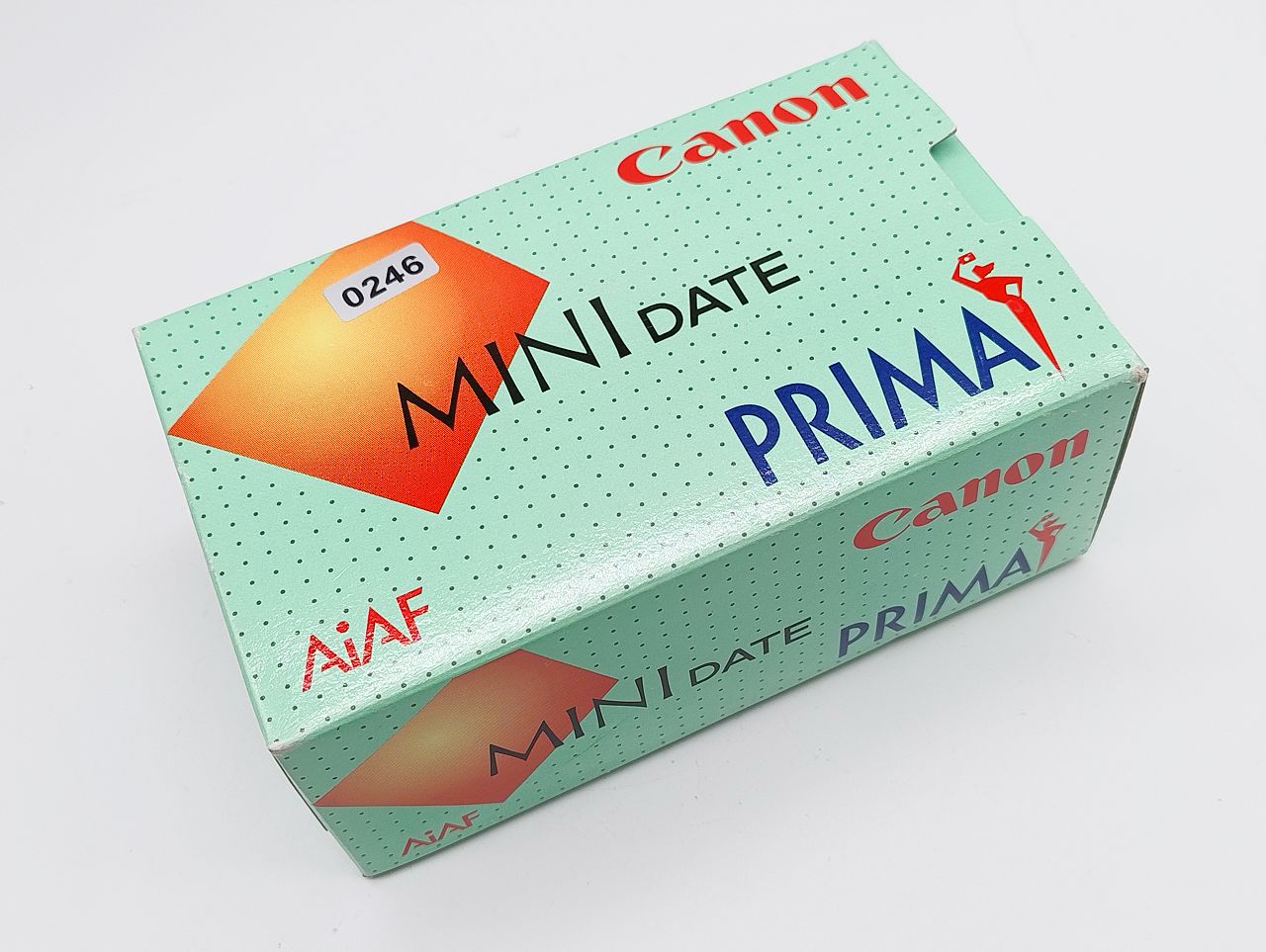 246 - Canon Prima Mini Date + 32/3.5 Objektiv + OVP & Ledertasche